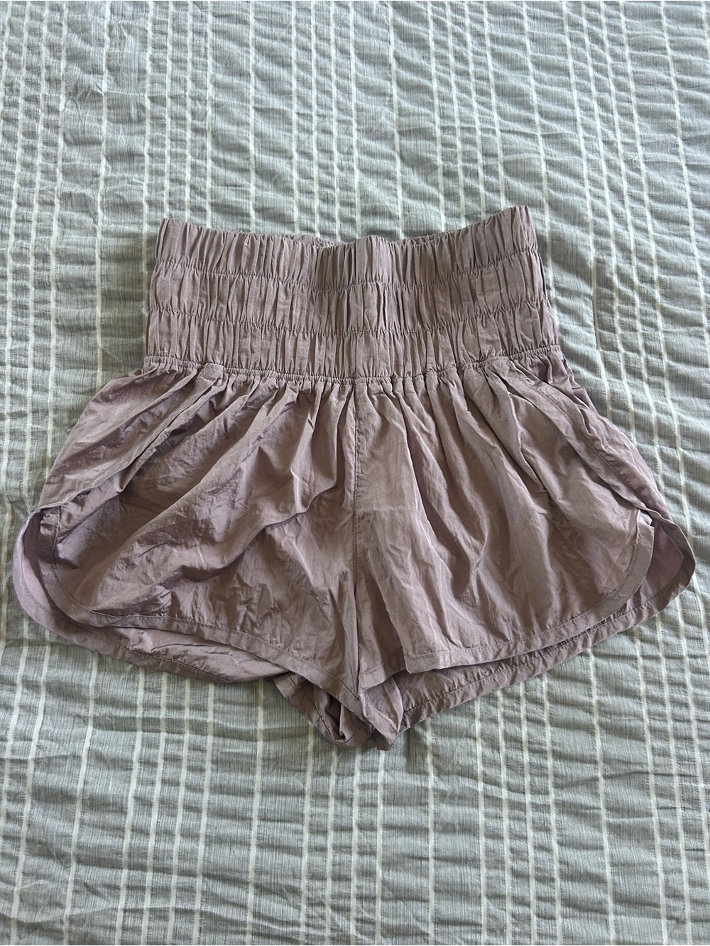 Free People Movement High-Waist Ruched Lavender Shorts